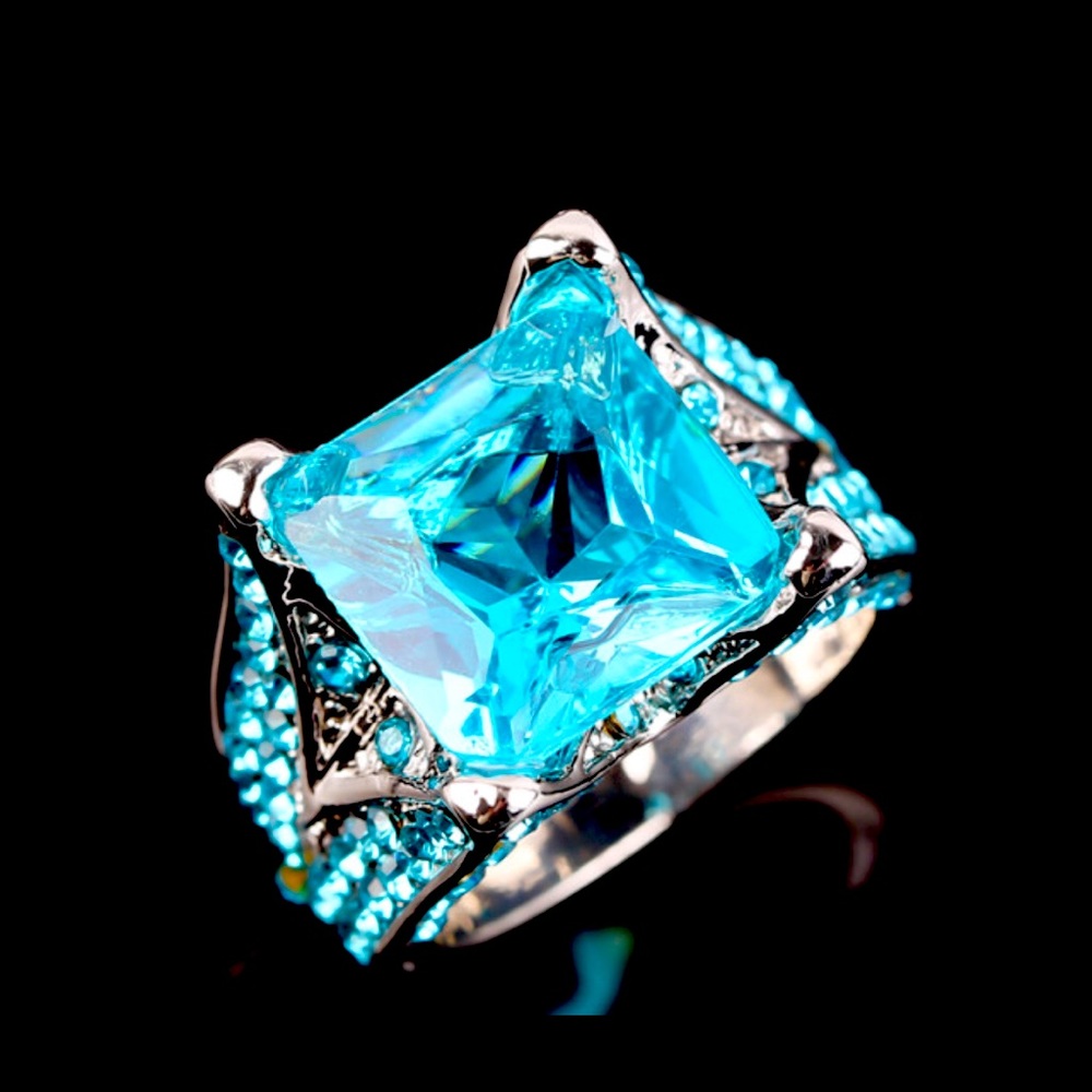 Turquoise Austrian Crystal Ring